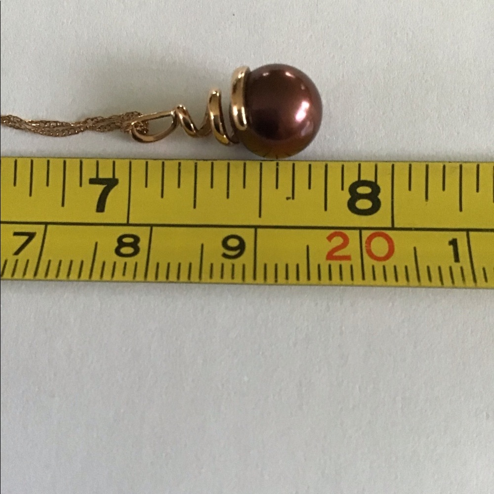 14K Rose Gold Rosey Chocolate Pearl Necklace Wow - Picture 9 of 9